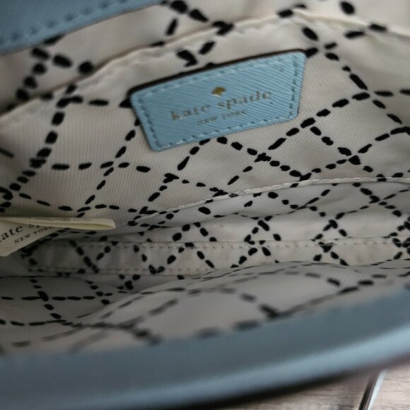 Kate Spade Newbury Lane Sally Flap Saffiano Leather Blue Crossbody Bag - Picture 4 of 15